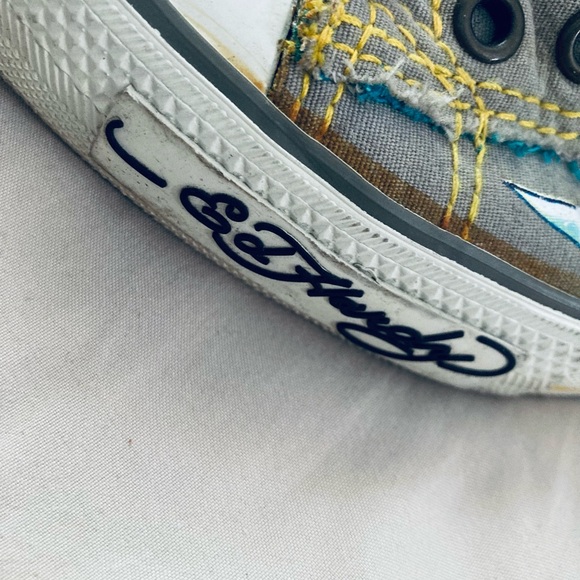 Ed Hardy Multicolor Canvas Sneakers - Picture 3 of 12